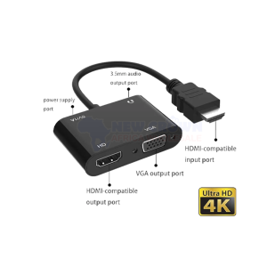 HDMI ADAPTER - HDMI TO HDMI+VGA POWER WITH AUDIO