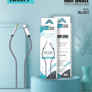 ANSTY TYPE-C -3.5MM JACK AUDIO AUX CABLE. METAL SHELL CONNECTORS FABRIC WIRE